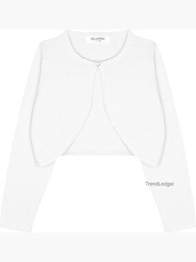 Kids Long Sleeve Cardigan Bolero Shrug Cotton Knit